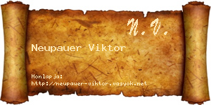Neupauer Viktor névjegykártya